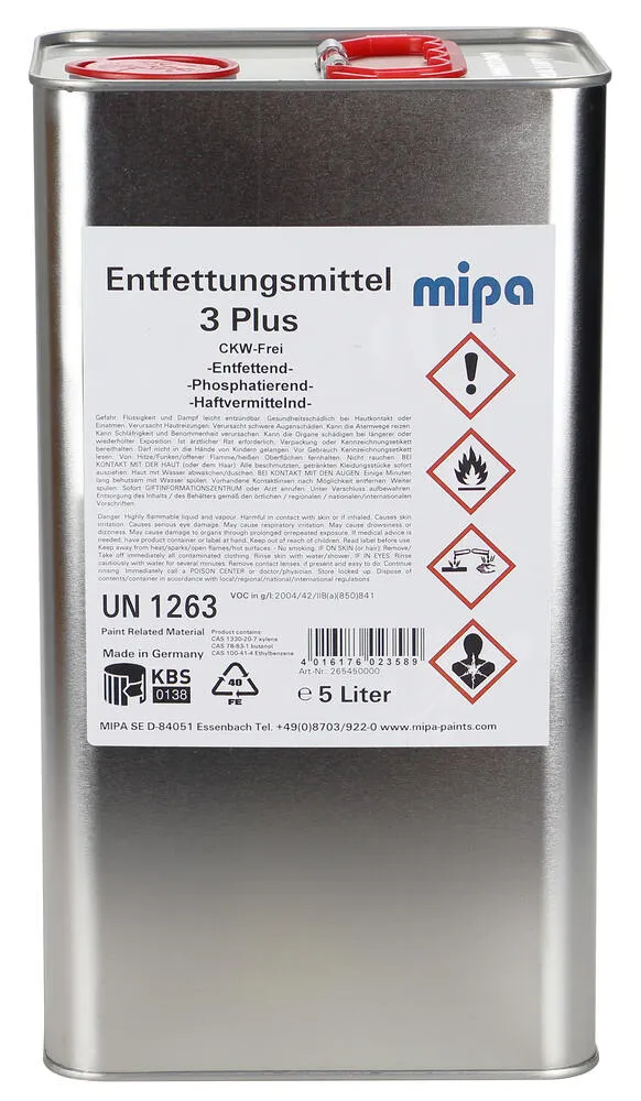 Mipa Entfettungsmittel 3 Plus - 5 Liter Mipa Entfettungsmittel 3 Plus - 5 Liter