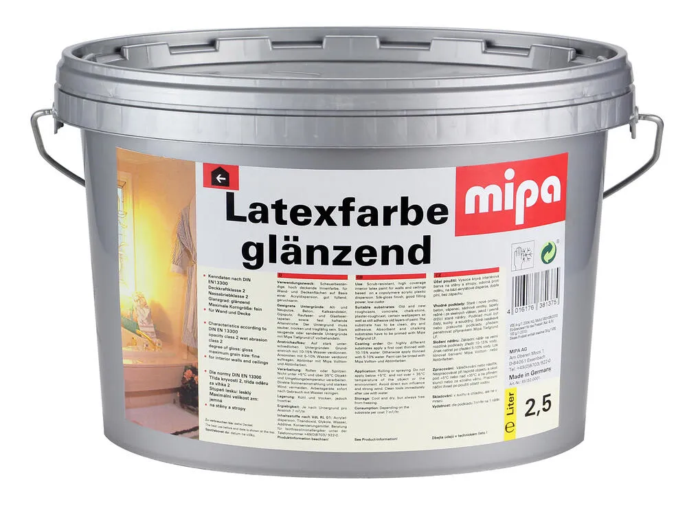 Mipa Latexfarbe glänzend - 2,5 Liter Mipa Latexfarbe glänzend - 2,5 Liter