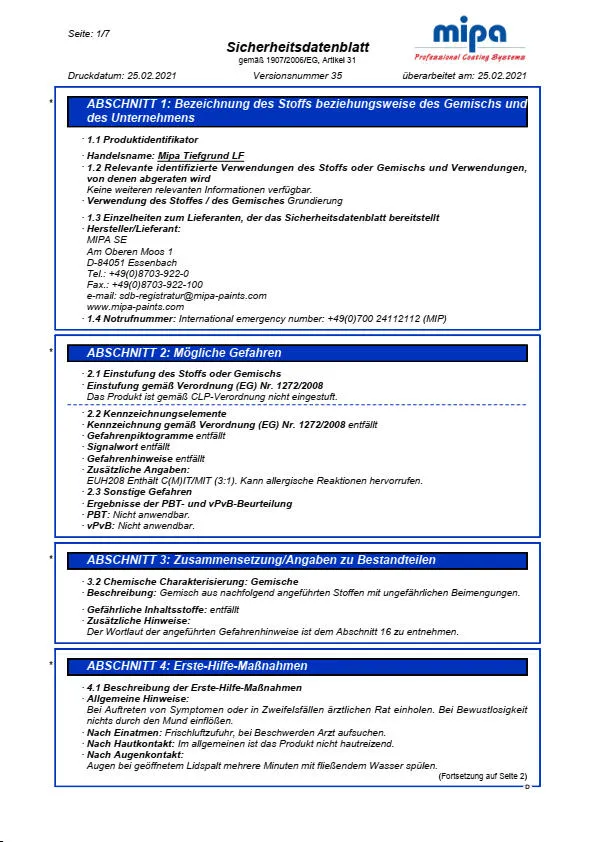 Mipa Tiefgrund LF - 1 Liter