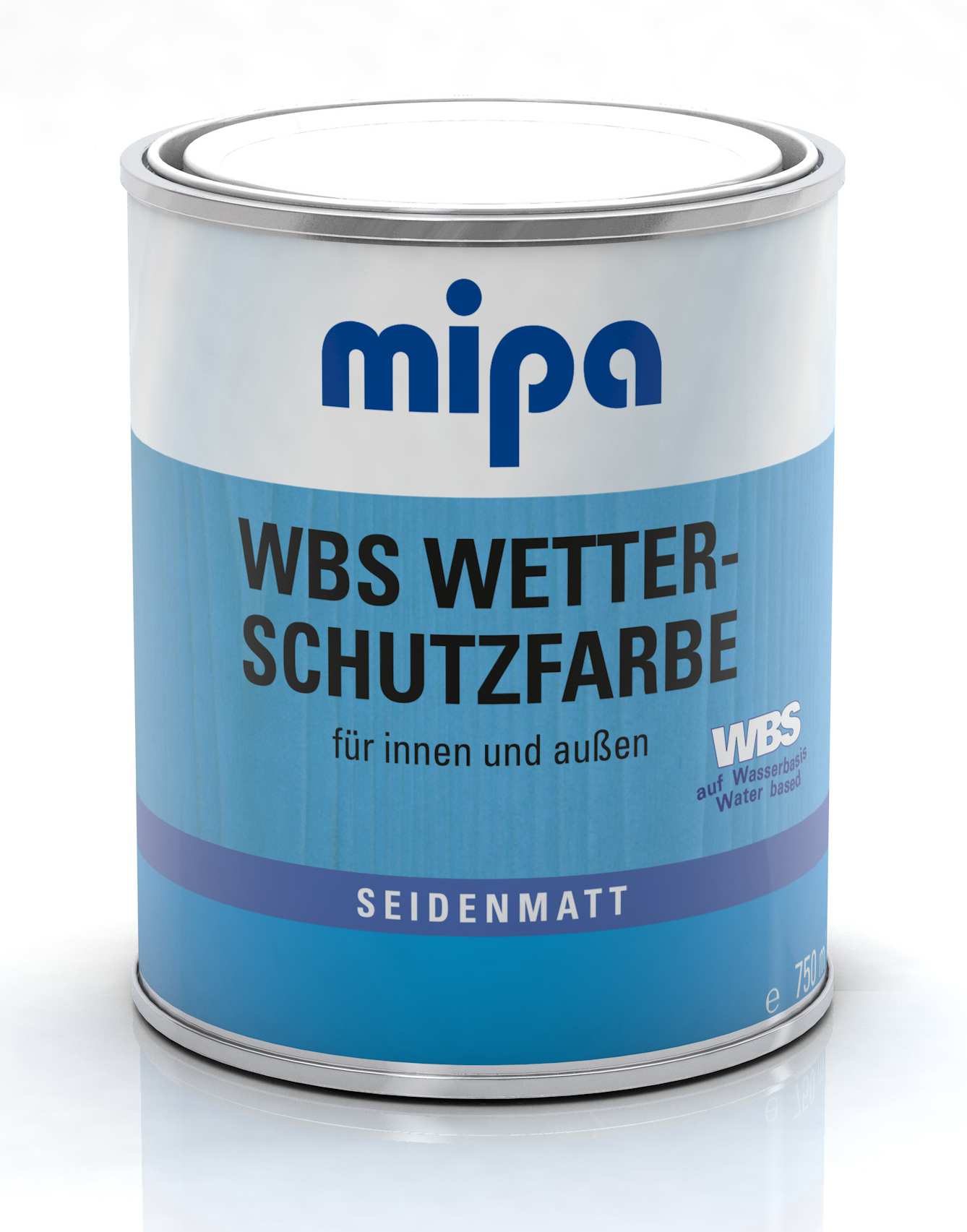 Mipa WBS Wetterschutzfarbe universell einsetzbar, seidenmatt, 750 ml