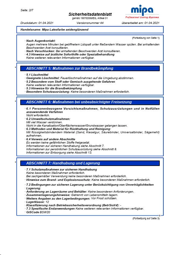 Mipa Latexfarbe seidenglänzend 5 Liter