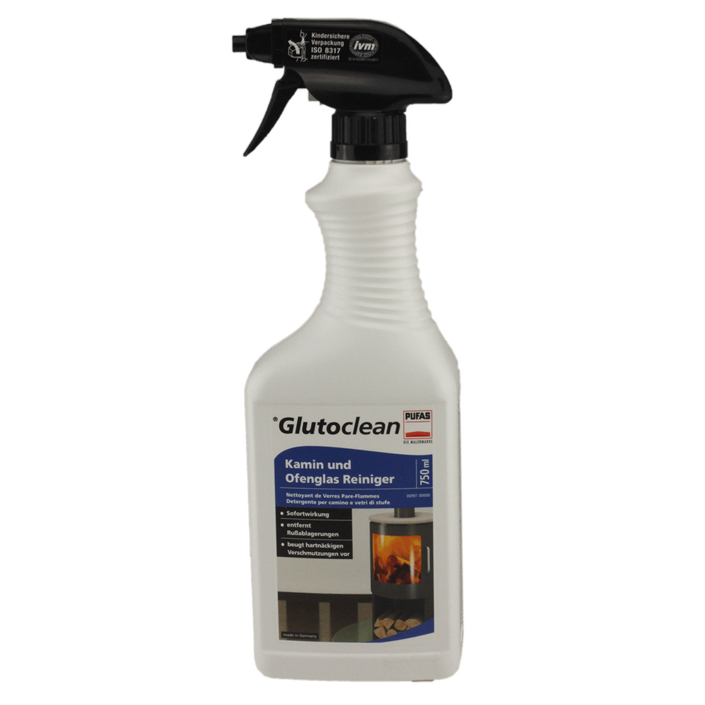 Glutoclean Kamin und Ofenglas Reiniger Spray 750 ml Anwendungsfertig Ruß Fett