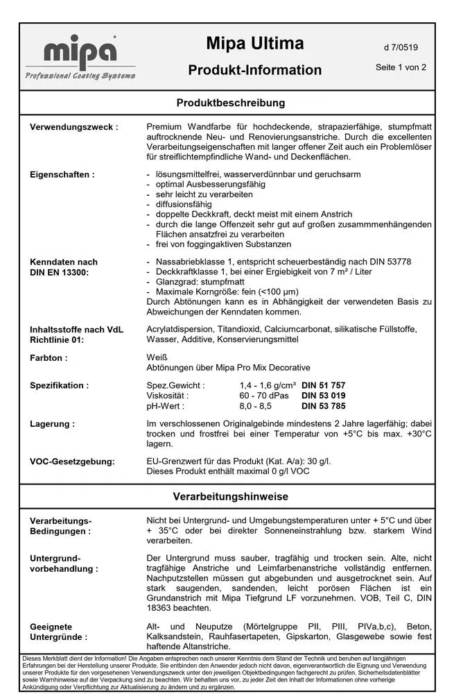 Mipa Ultima - 5 Liter