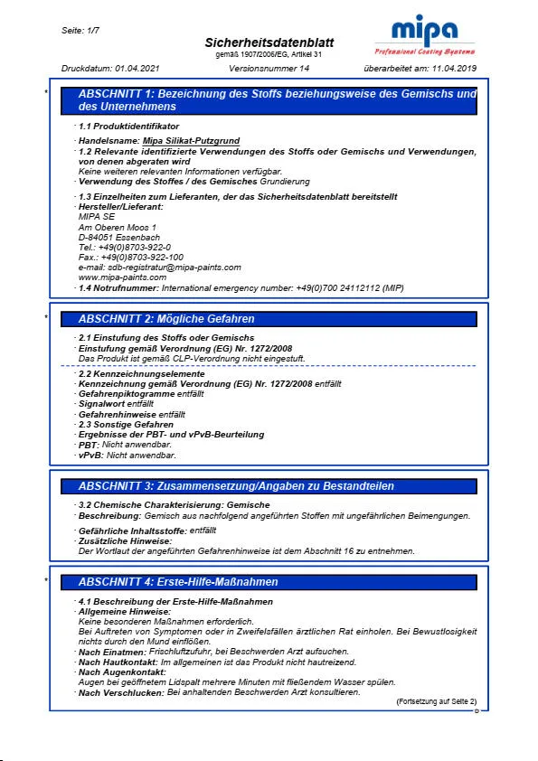 Mipa Silikat-Putzgrund - 15 kg Mipa Silikat-Putzgrund - 15 kg