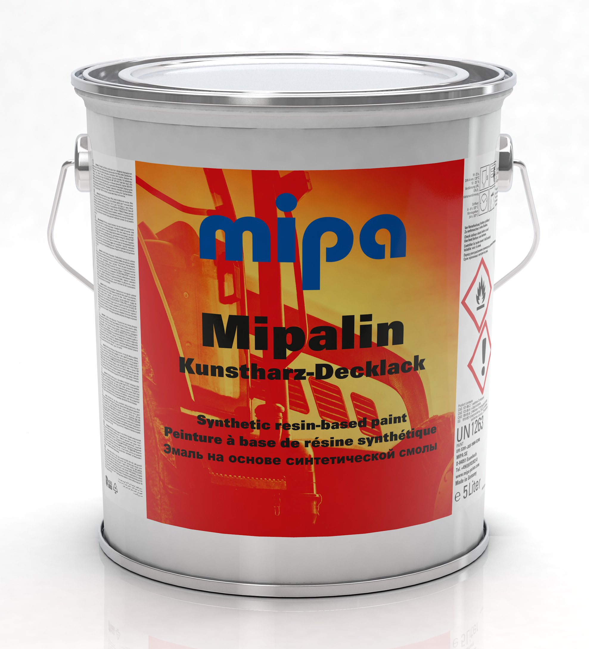 Mipa Mipalin Kunstharzlack, Fahrzeuglack, RAL 2011 Tieforange, 5 Liter