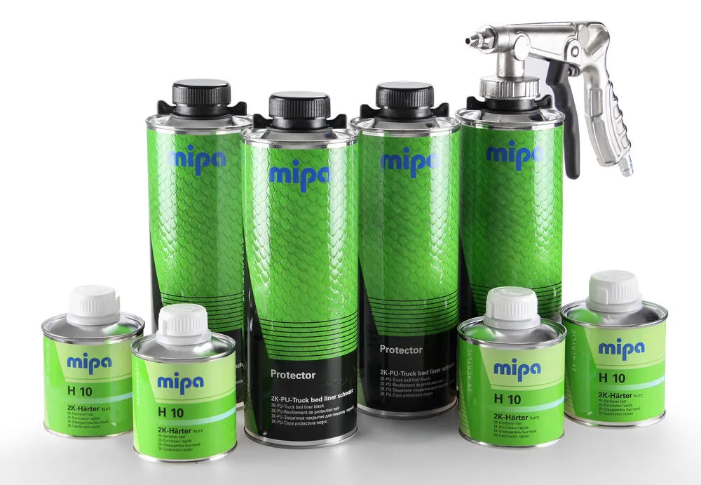 Mipa Protector Set schwarz 2K PU-Transportflächen Beschichtung Versiegelung Lack Mipa Protector Set schwarz 2K PU-Transportflächen Beschichtung Versiegelung Lack