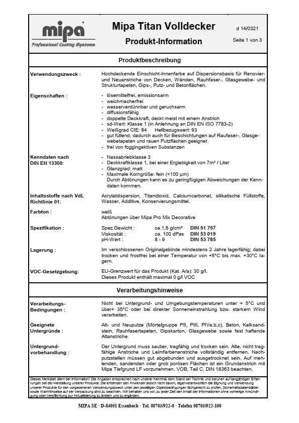 Mipa Titan Volldecker - 2,5 Liter Mipa Titan Volldecker - 2,5 Liter