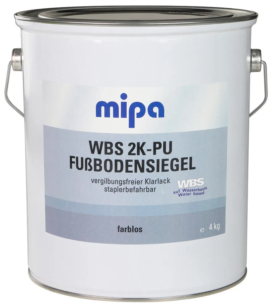 MIPA WBS 2K PU Fußbodensiegel, farblos, 5 kg inkl. Härter MIPA WBS 2K PU Fußbodensiegel, farblos, 5 kg inkl. Härter