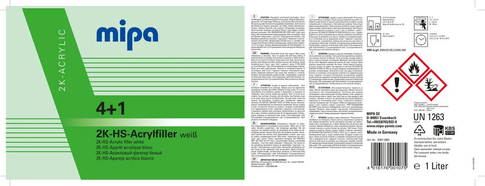 Mipa 4+1 Acrylfiller HS Füller Dickschichtfüller Autolack Mipa 4+1 Acrylfiller HS Füller Dickschichtfüller Autolack