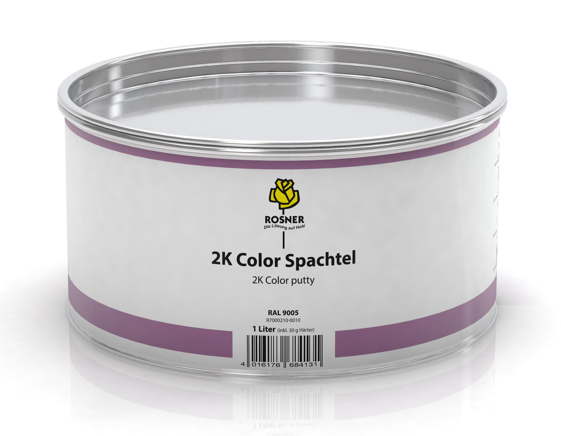 Rosner 2K Color Spachtel inkl. Härter, RAL 9005, 1 Liter