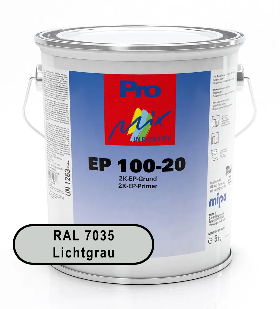 Mipa 2K EP Grundierung EP 100-20, RAL 7035 Lichtgrau, 5 kg Mipa 2K EP Grundierung EP 100-20, RAL 7035 Lichtgrau, 5 kg