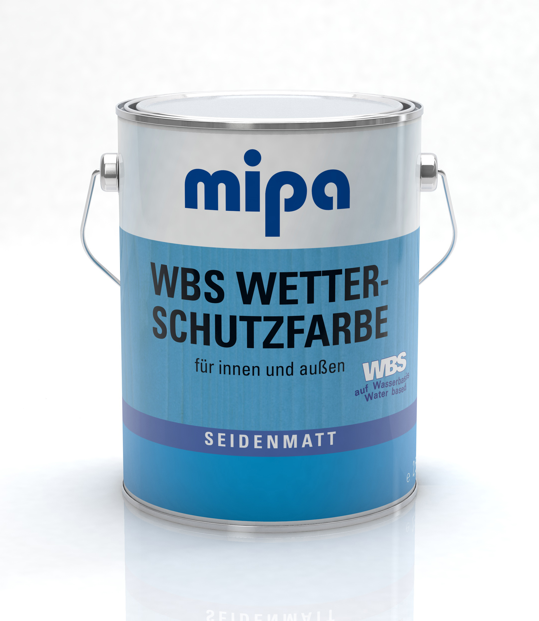 Mipa WBS Wetterschutzfarbe universell einsetzbar, seidenmatt, 2,5 Liter
