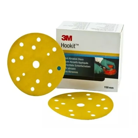 3M™ Hookit™ Gold Schleifscheibe 255P, 150 mm, 15-fach gelocht, P80, 50443 3M™ Hookit™ Gold Schleifscheibe 255P, 150 mm, 15-fach gelocht, P80, 50443