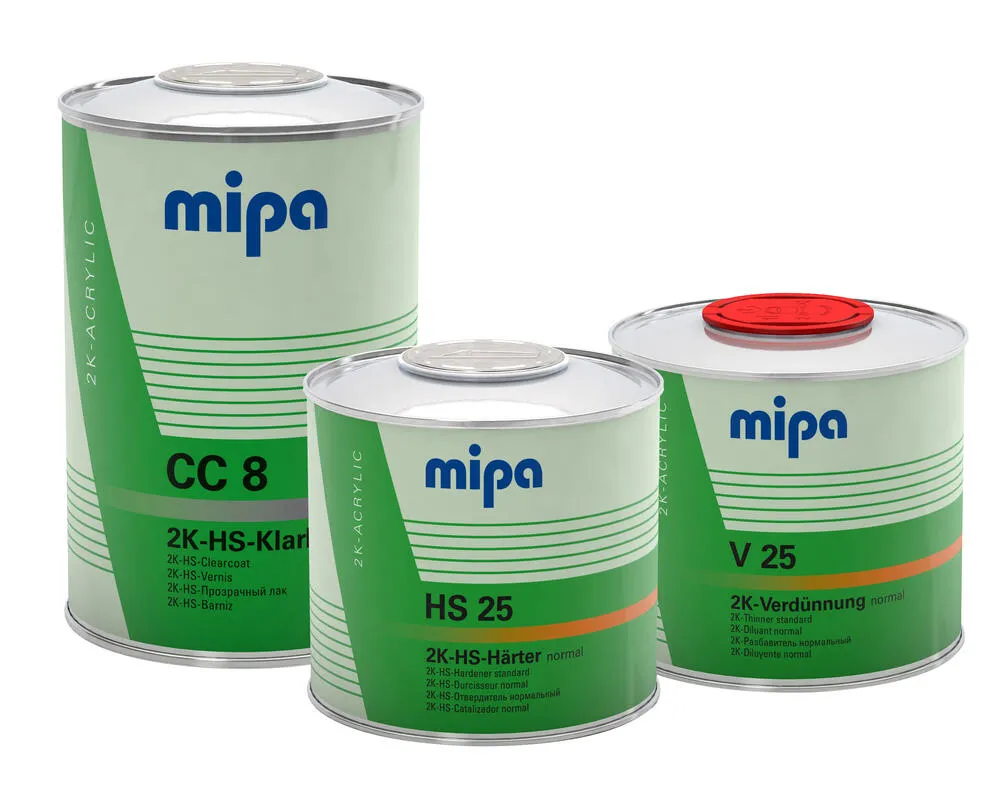 Mipa 2K-HS-Klarlack CC 8- Set - 2 Liter, inkl. Härter + Verdünnung