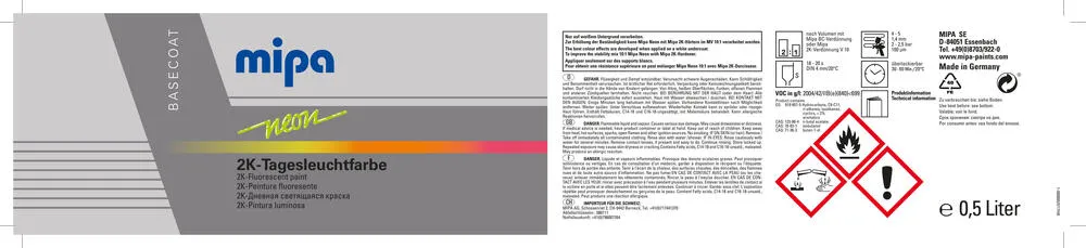 Mipa neon 2-Schicht Tagesleuchtfarben