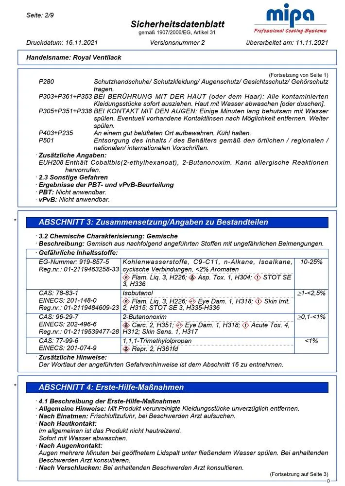 Royal Ventilack Kunstharzlack Fenster Holzlack Decklack Aromatenfrei weiß