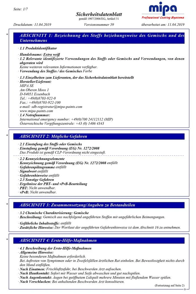 Mipa Extra weiss - 2,5 Liter