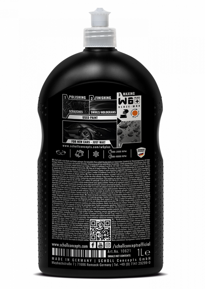 Scholl W6+ Premium Lackversiegelung Wax, 1 l (10621) Scholl W6+ Premium Lackversiegelung Wax, 1 l (10621)