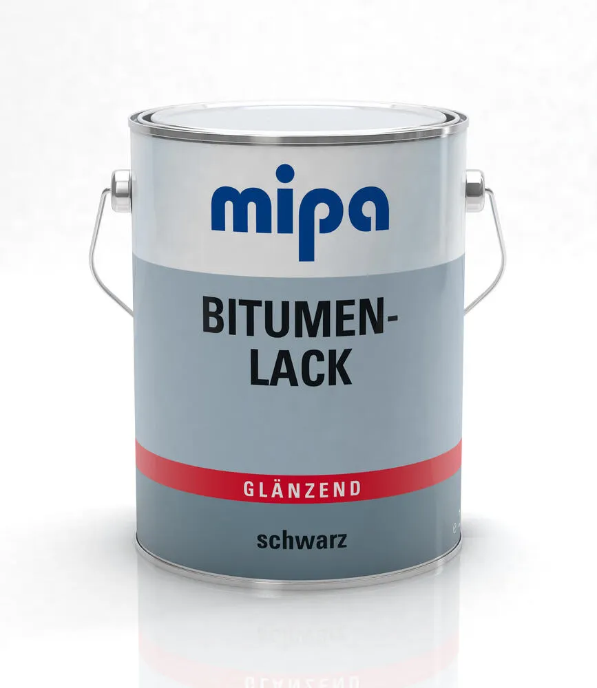 Bitumenlack glänzend schwarz Mipa 2,5L 1K-Hartbitumenlack Korrosionsschutz Lack Bitumenlack glänzend schwarz Mipa 2,5L 1K-Hartbitumenlack Korrosionsschutz Lack