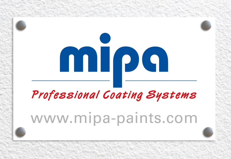 Mipa Logo Schild Alu-Dibond Mipa Logo Schild Alu-Dibond