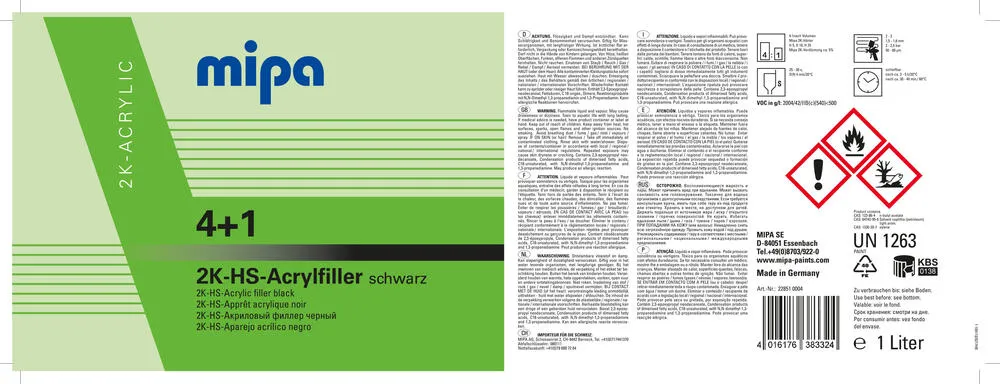 Mipa 4+1 Acrylfiller HS Füller Dickschichtfüller Autolack Mipa 4+1 Acrylfiller HS Füller Dickschichtfüller Autolack