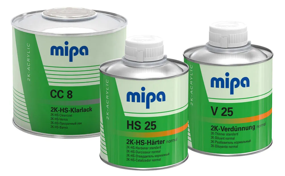 Mipa 2K-HS-Klarlack CC 8- Set, 1 Liter, inkl. Härter + Verdünnung Mipa 2K-HS-Klarlack CC 8- Set, 1 Liter, inkl. Härter + Verdünnung