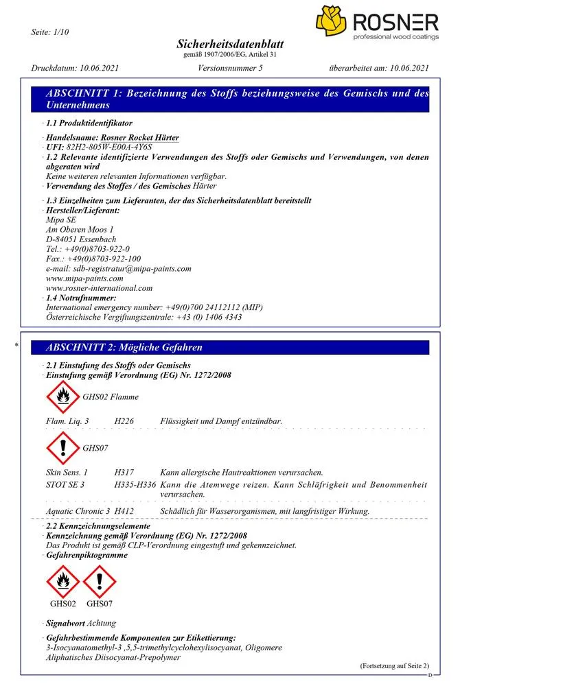 Rosner Rocket Härter