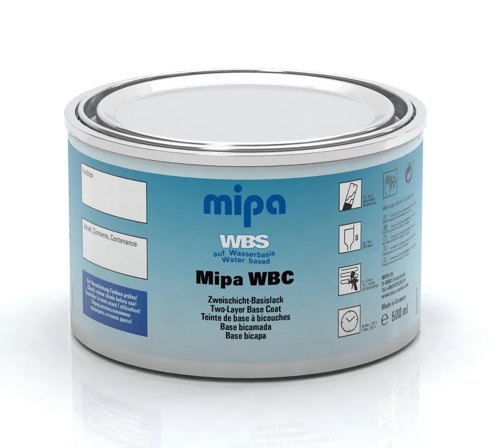 Mipa 2-Schicht Wasserbasislack Metallic Autolack WBC Lack 0,5 Liter FARBWUNSCH Mipa 2-Schicht Wasserbasislack Metallic Autolack WBC Lack 0,5 Liter FARBWUNSCH