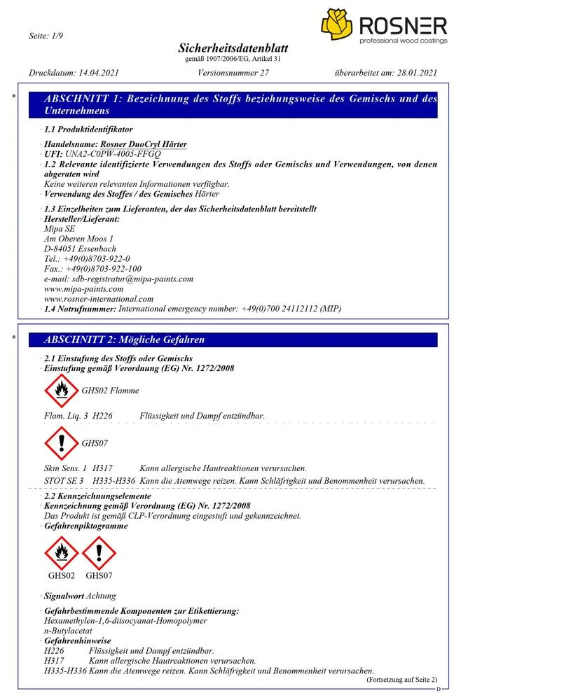 Rosner DuoCryl Härter - normal - R1270040-0005 Rosner DuoCryl Härter - normal - R1270040-0005