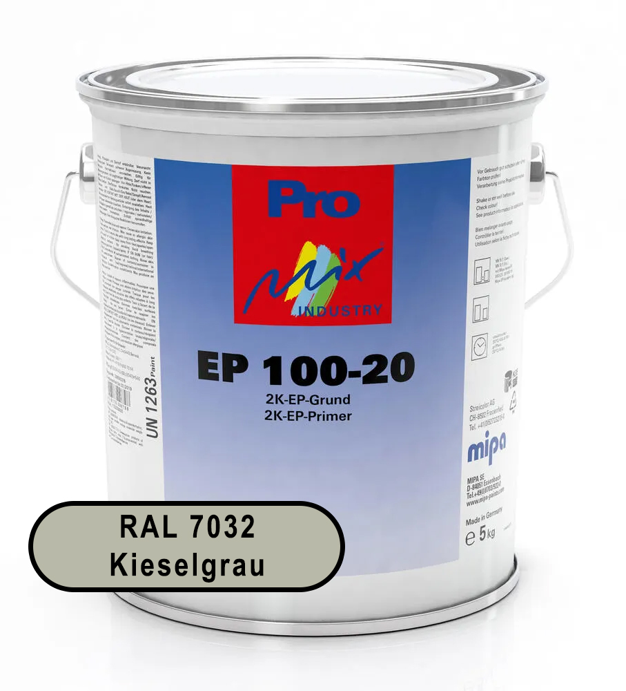 Mipa 2K EP Grundierung EP 100-20, RAL 7032 Kieselgrau, 5 Kg Mipa 2K EP Grundierung EP 100-20, RAL 7032 Kieselgrau, 5 Kg