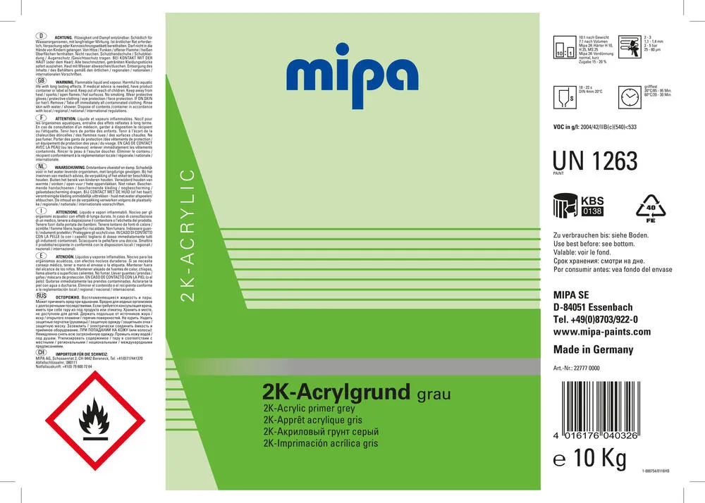 Mipa 2K-Acrylgrund grau Mipa 2K-Acrylgrund grau