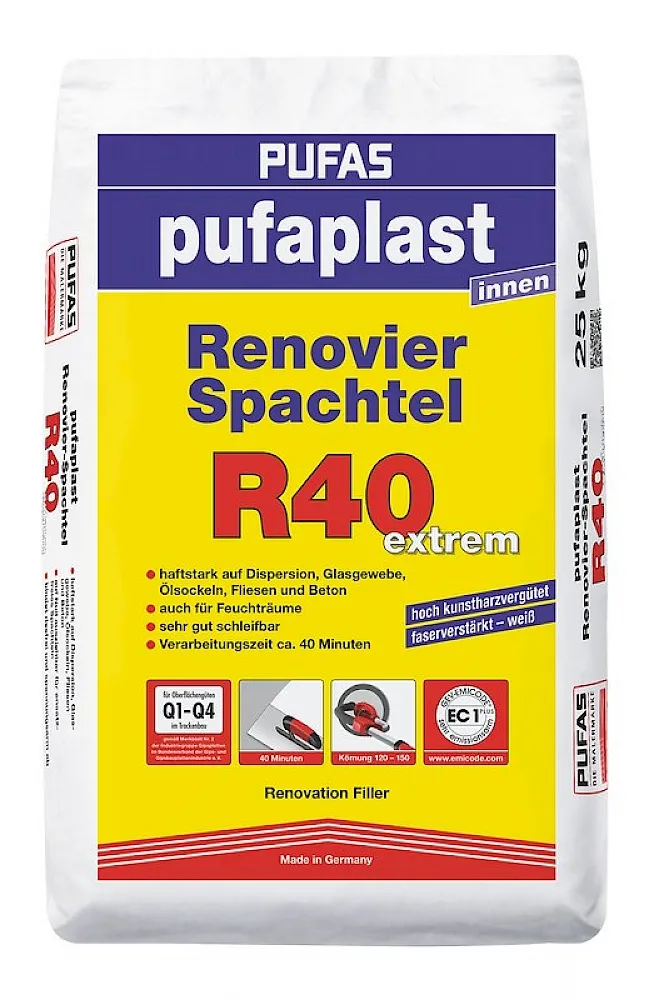 Pufaplast Renovier-Spachtel R40 extrem, 25 kg, Nr. 21