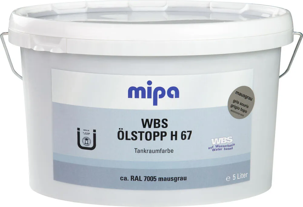 Mipa WBS Ölstopp H67 Tankraumfarbe RAL 7005 Mausgrau Mipa WBS Ölstopp H67 Tankraumfarbe RAL 7005 Mausgrau