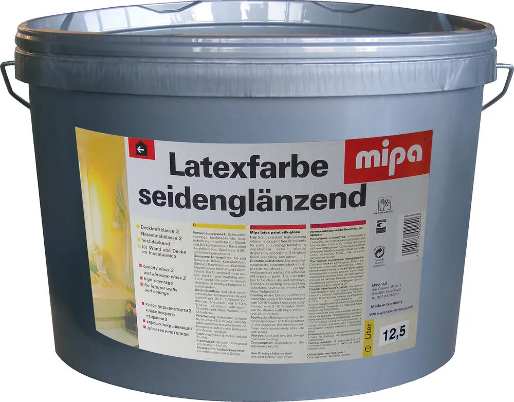Mipa Latexfarbe seidenglänzend - 12,5 Liter Mipa Latexfarbe seidenglänzend - 12,5 Liter