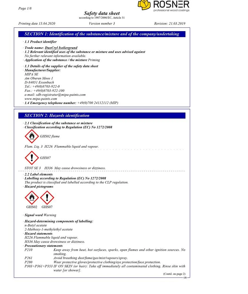 Rosner DuoCryl Isoliergrund transparent Rosner DuoCryl Isoliergrund transparent