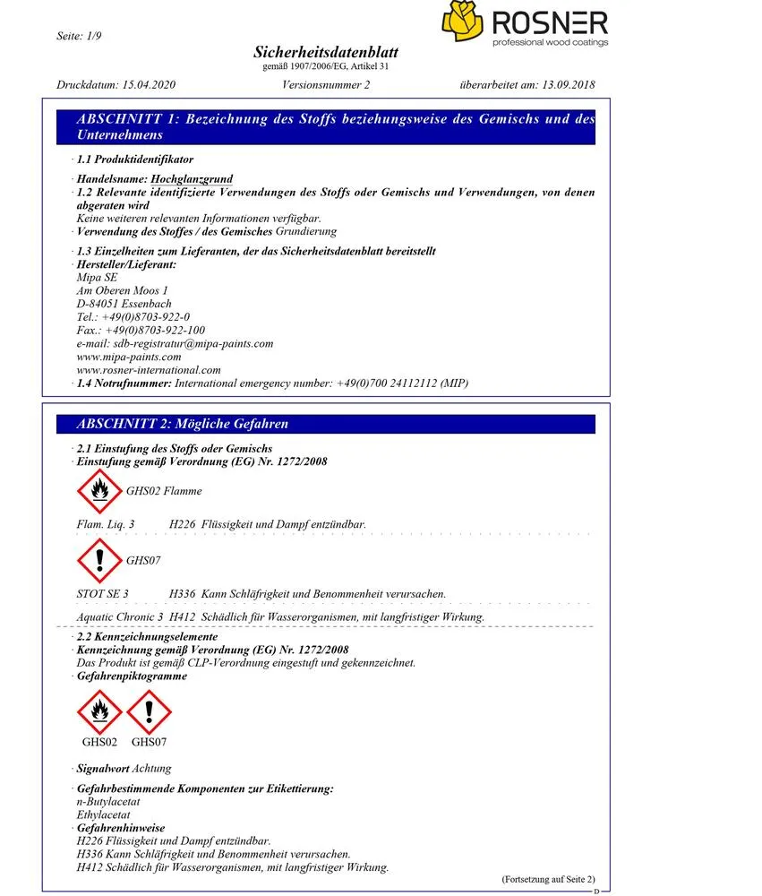 Rosner Hochglanzgrund 10 Liter