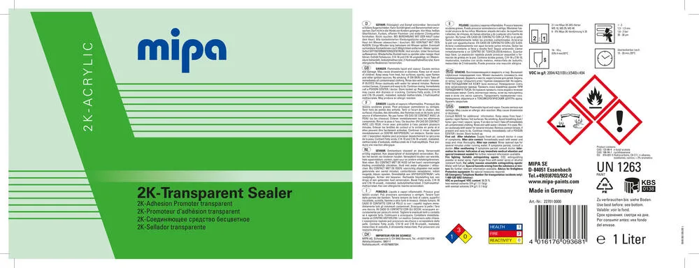 Mipa 2K-Transparent Sealer Mipa 2K-Transparent Sealer