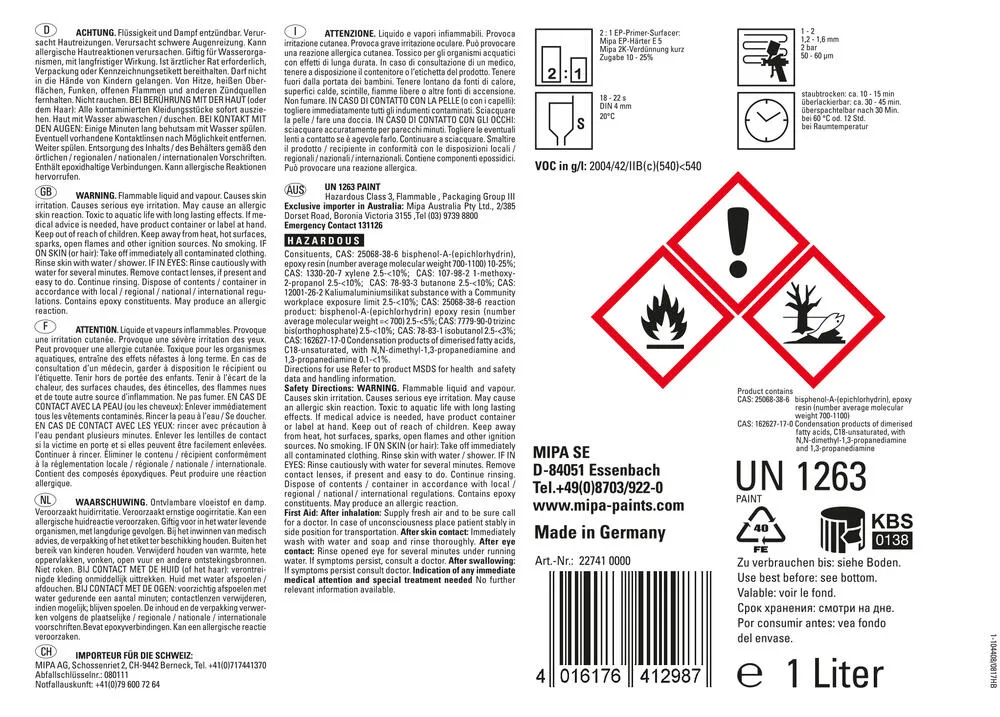 Mipa EP Primer Surfacer