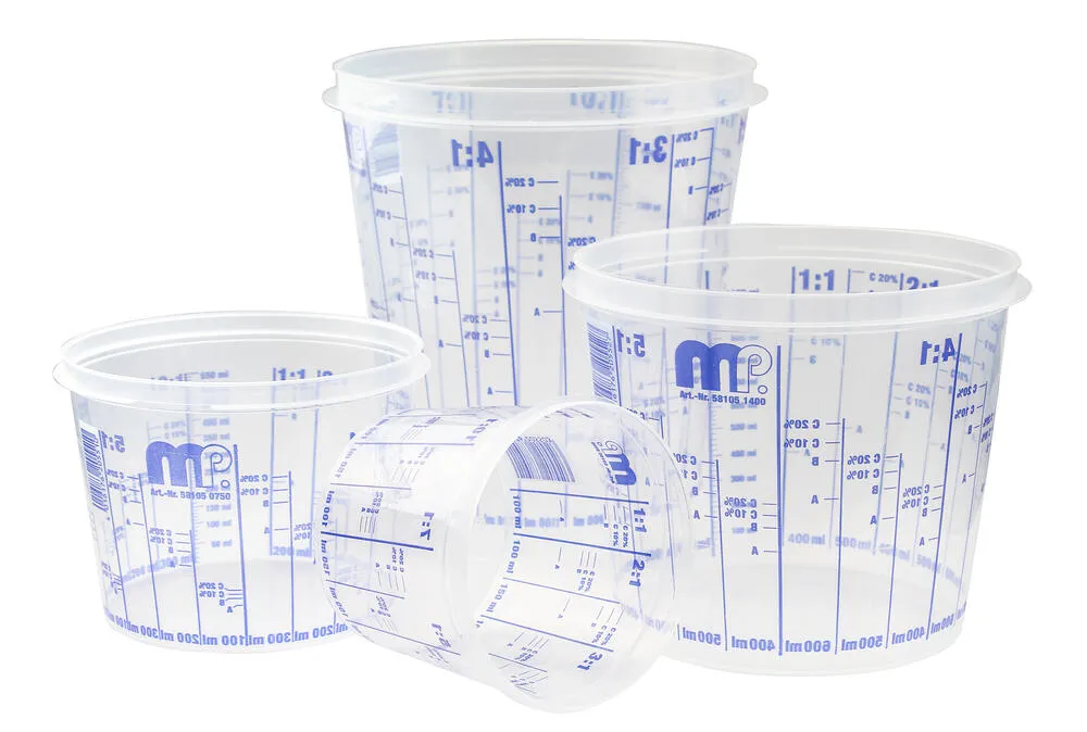 MP Mischbecher mit Skala Einwegmischbecher Autolacke 385 ml