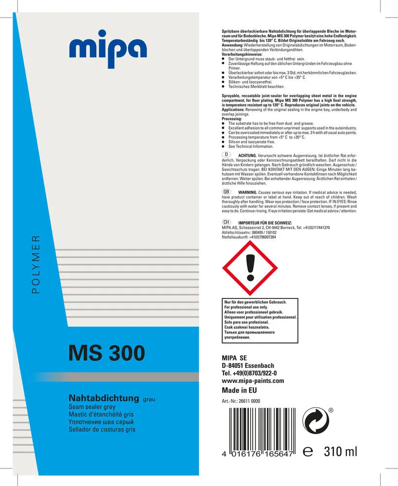 Mipa Polymer MS 300, grau Mipa Polymer MS 300, grau