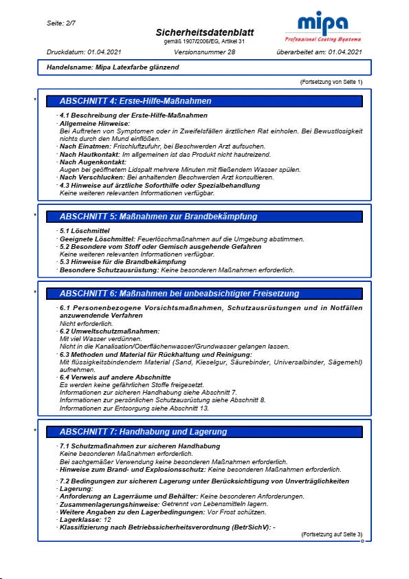 Mipa Latexfarbe glänzend - 2,5 Liter Mipa Latexfarbe glänzend - 2,5 Liter