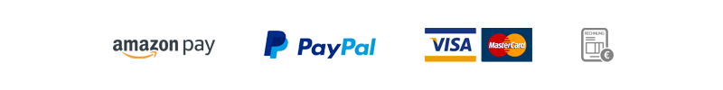 Logos der Zahlungsdienstleister amazon payments, PayPal usw.